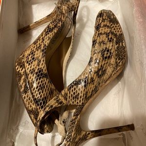 Vintage Jimmy Choo Python Elaphe Slingback Heels.